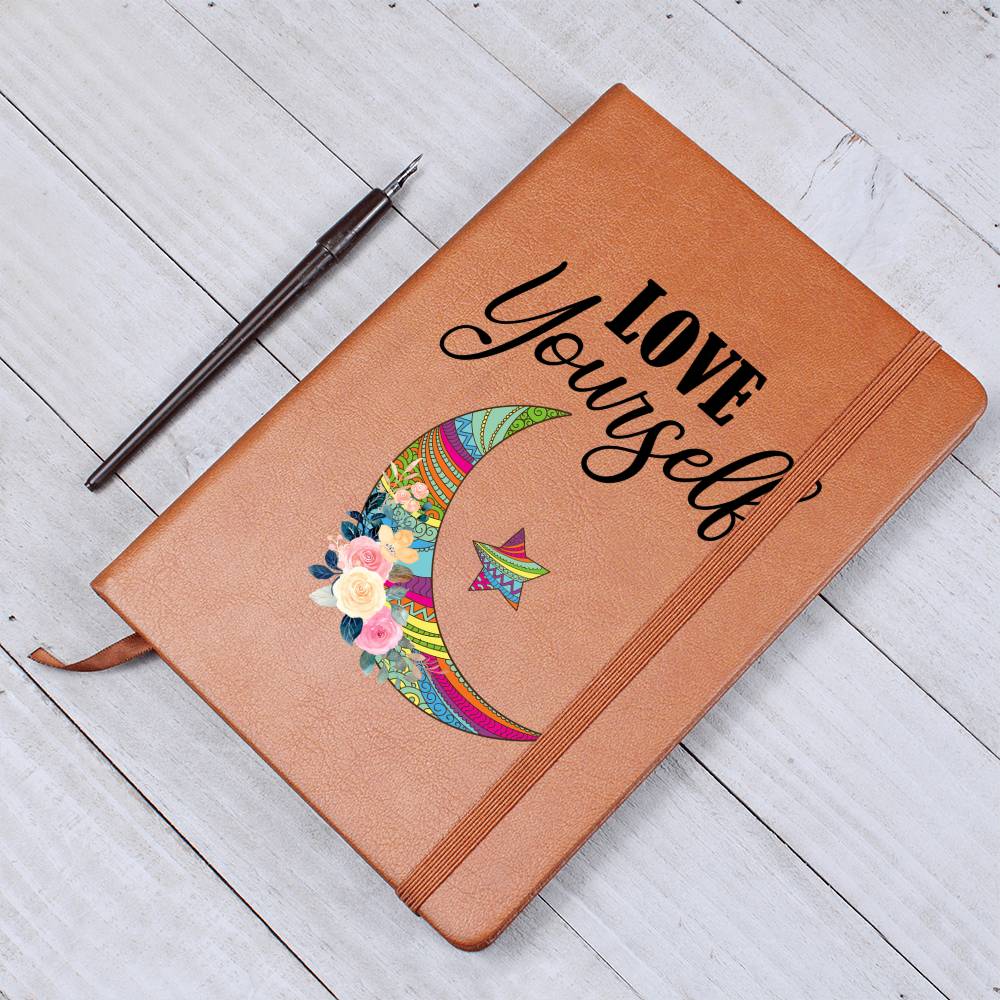 Printed Leather Journal Love Yourself