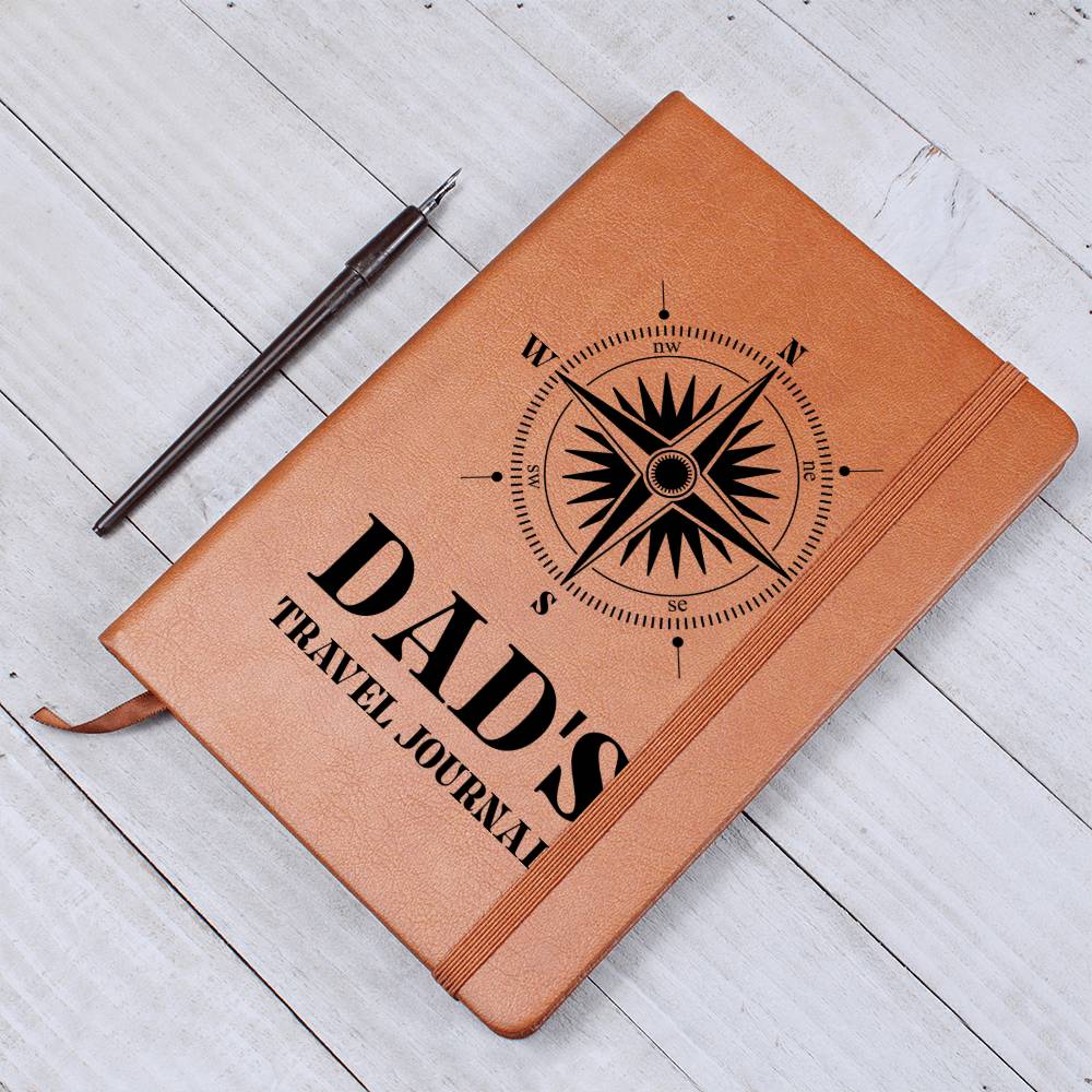 Printed Leather Journal-Dad Travel Journal