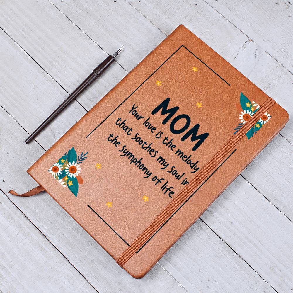 Printed Leather Journal Mom