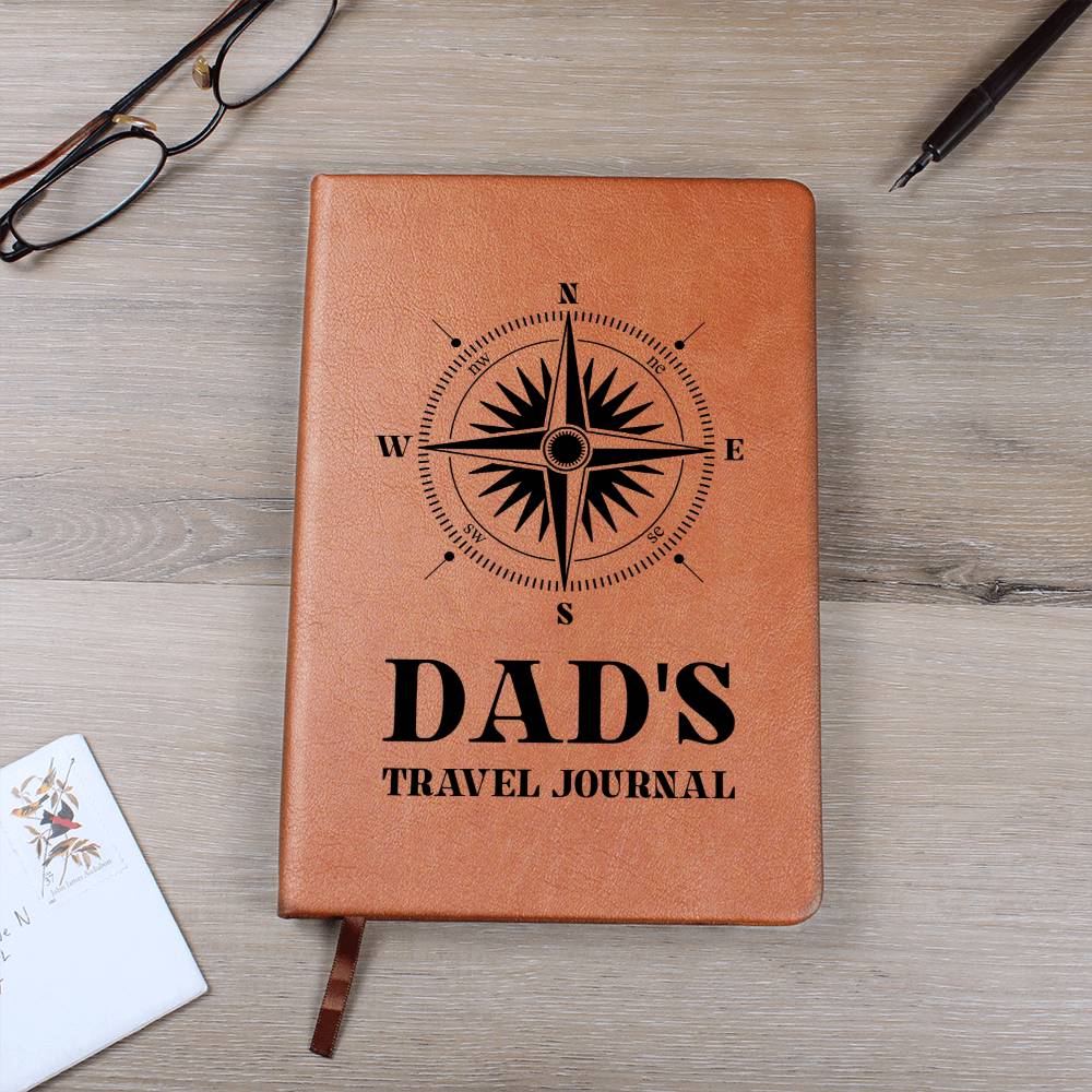 Printed Leather Journal-Dad Travel Journal