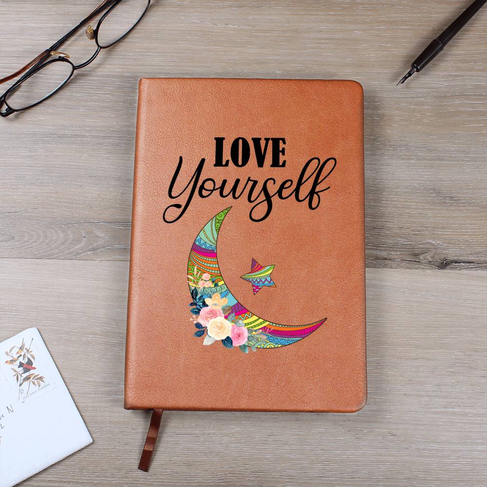 Printed Leather Journal Love Yourself