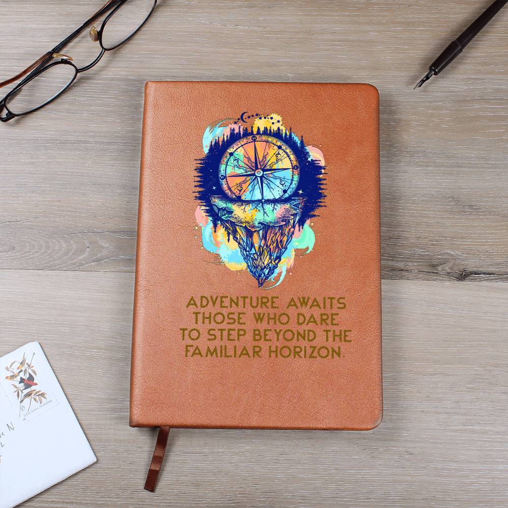 Printed Leather Journal Adventure awaits