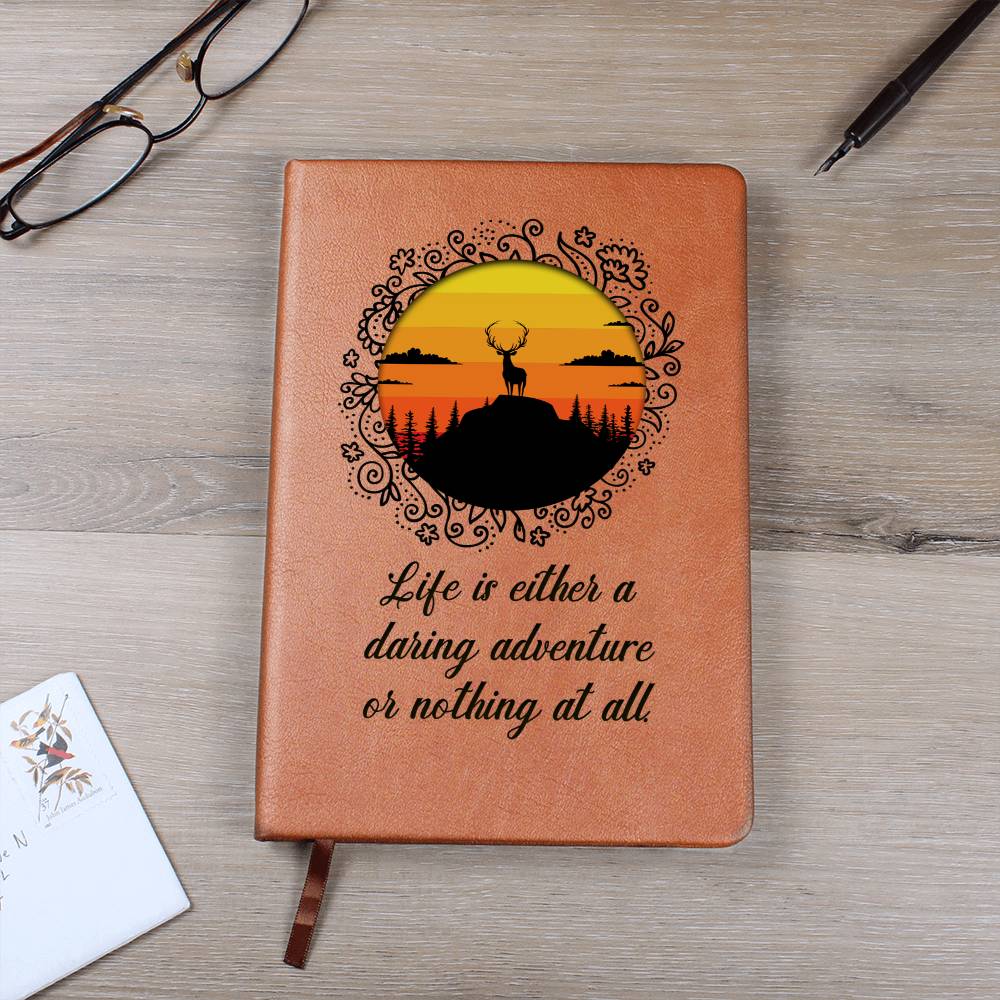 Printed Leather Journal Adventure