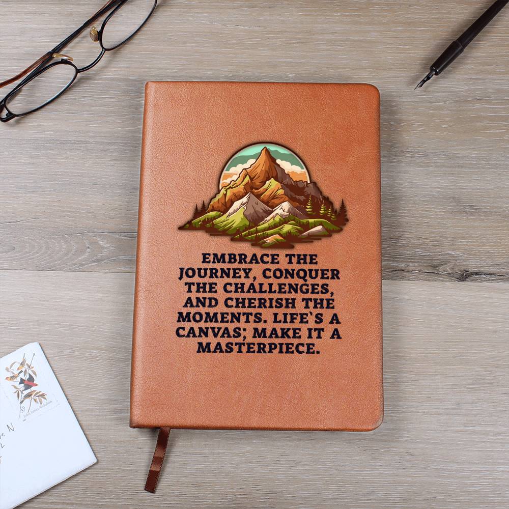 Printed Leather Journal Embrace the journey