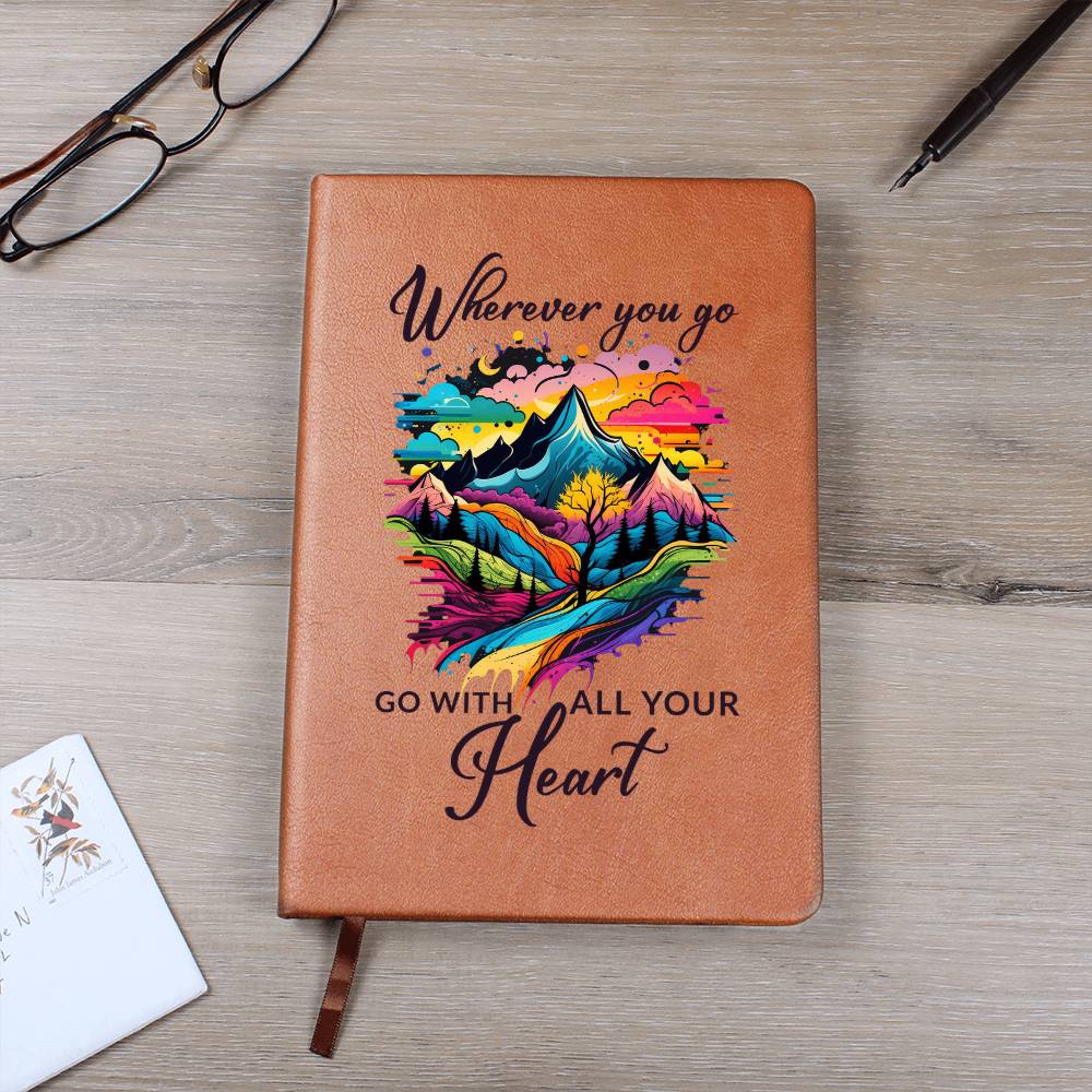 Printed Leather Journal Wherever you go