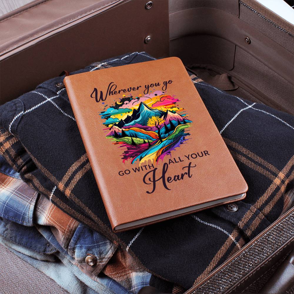 Printed Leather Journal Wherever you go