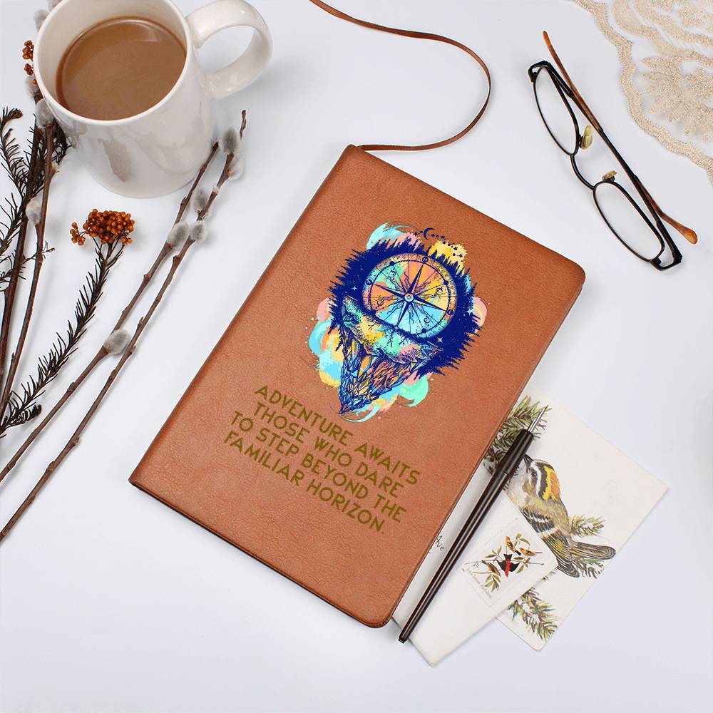 Printed Leather Journal Adventure awaits