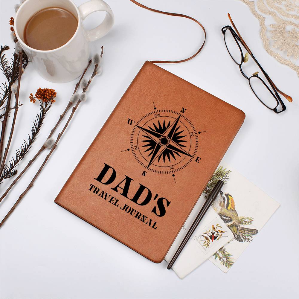 Printed Leather Journal-Dad Travel Journal