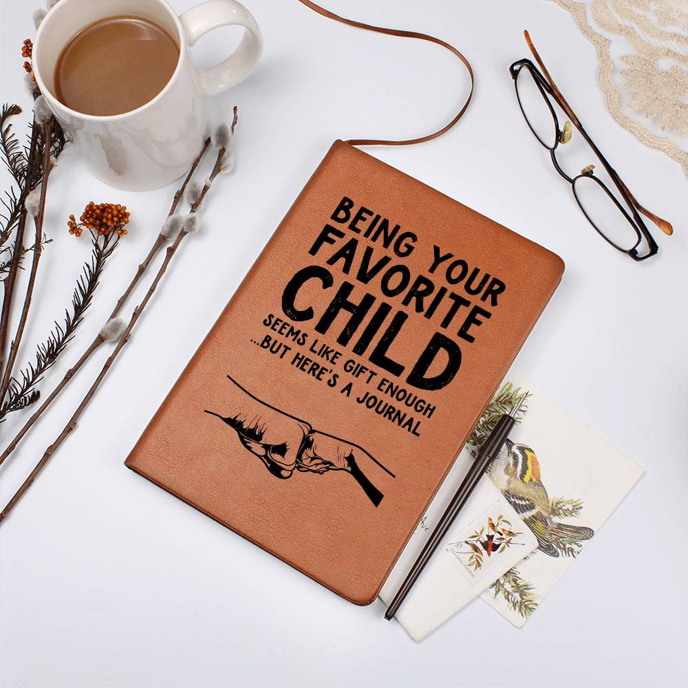 Printed Leather Journal-Favorite Child Father_s Day Leather Journal Design-2