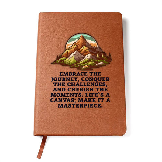 Printed Leather Journal Embrace the journey