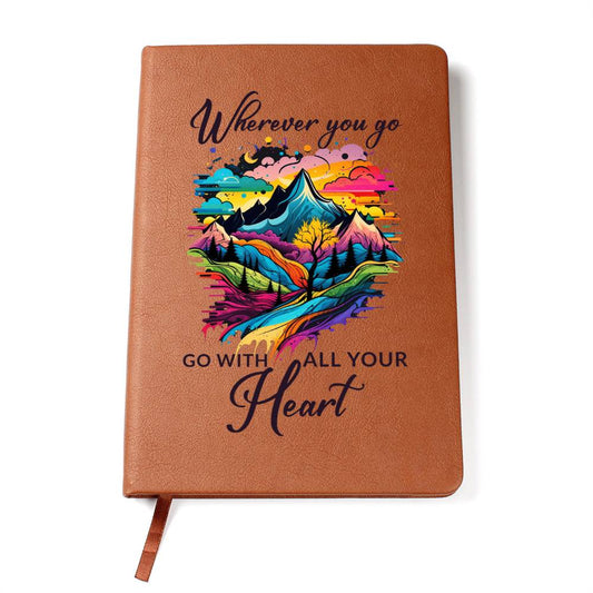 Printed Leather Journal Wherever you go