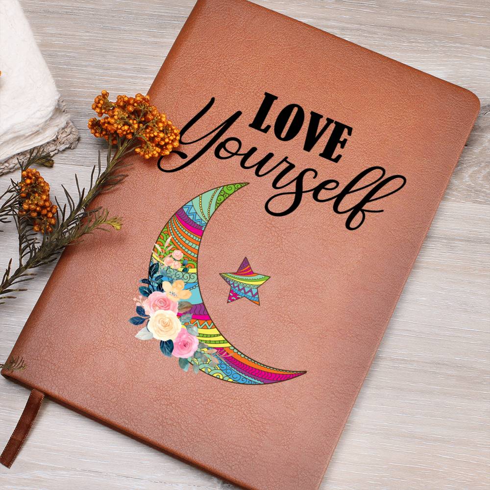 Printed Leather Journal Love Yourself