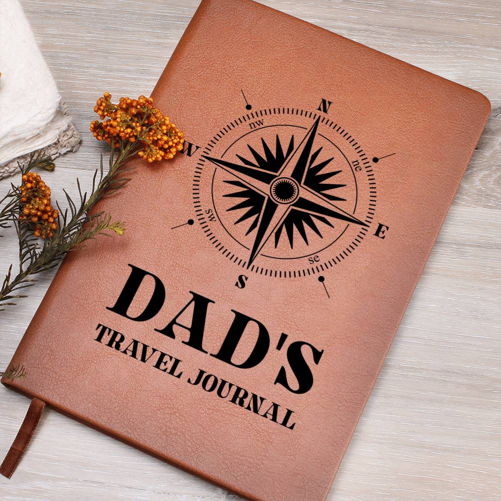 Printed Leather Journal-Dad Travel Journal