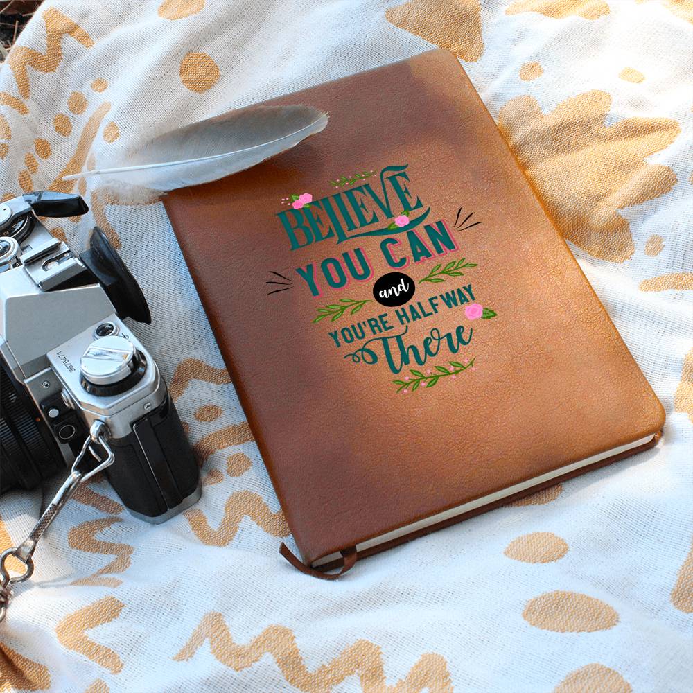 Printed Leather Journal Believe you can