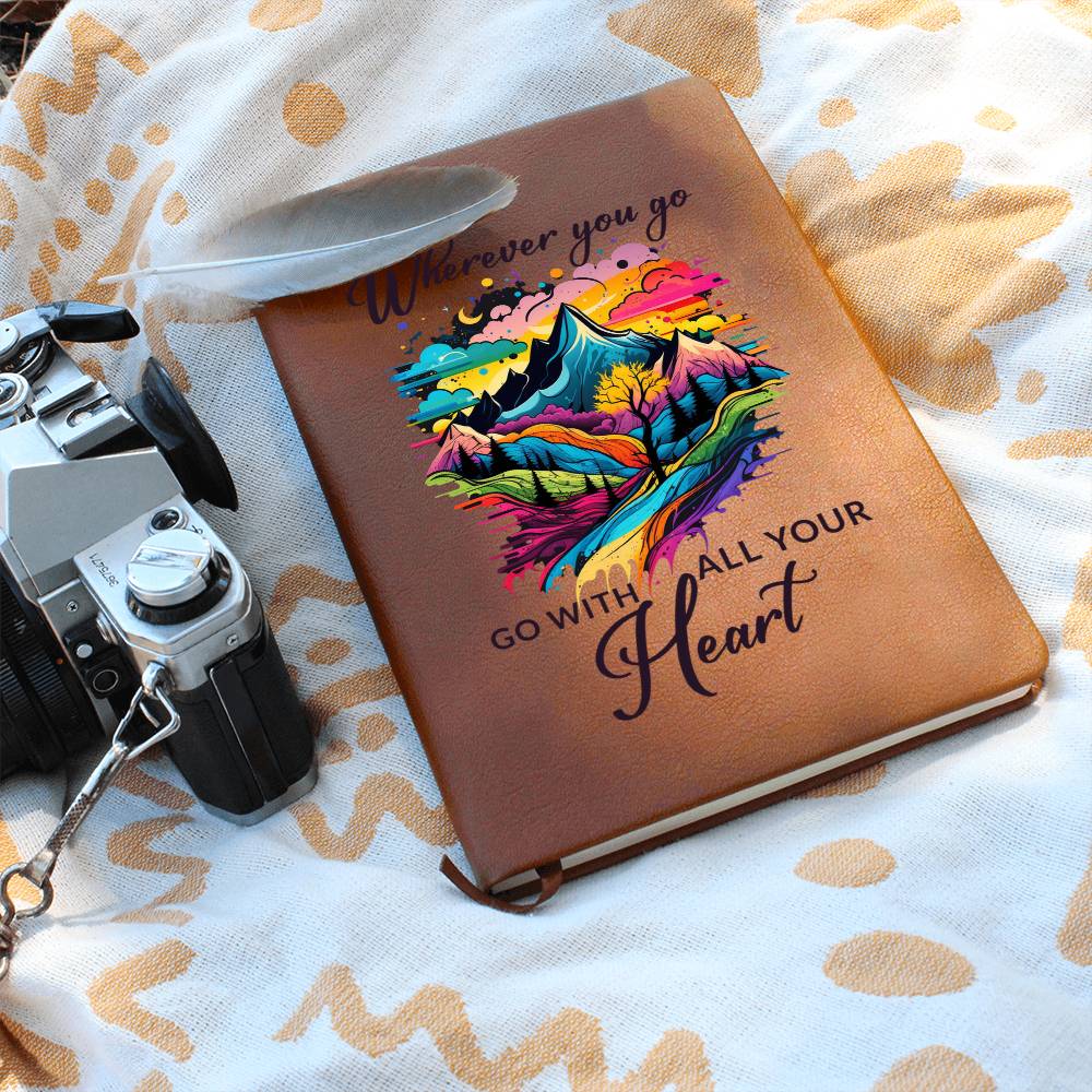 Printed Leather Journal Wherever you go