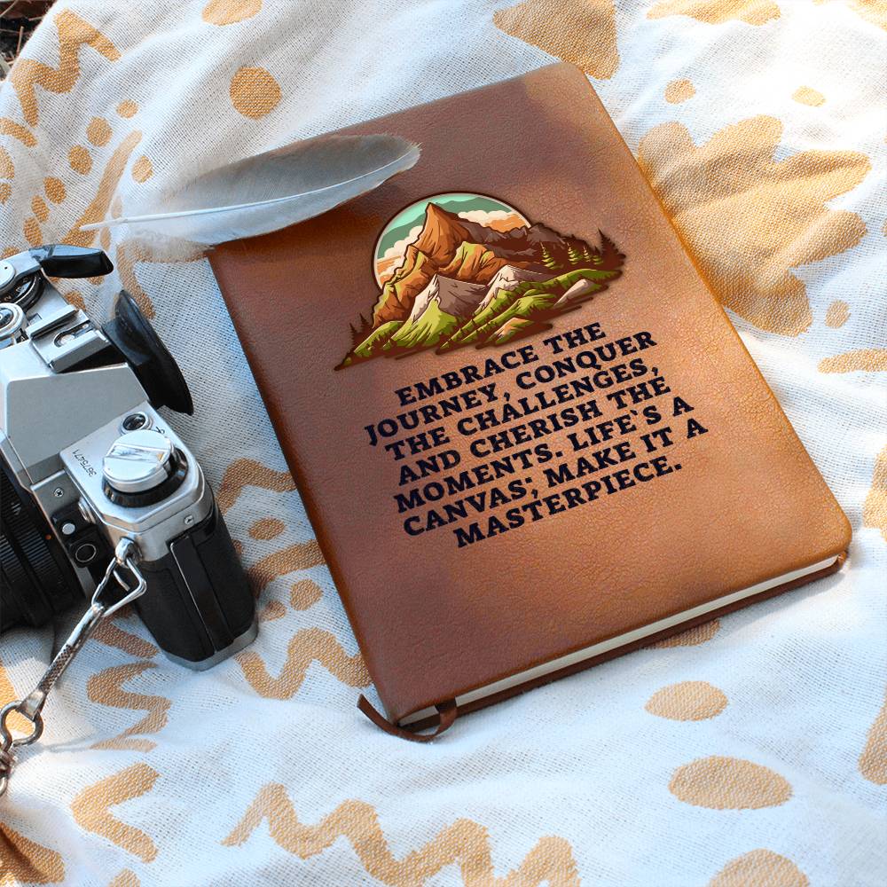 Printed Leather Journal Embrace the journey