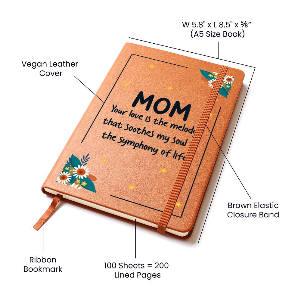 Printed Leather Journal Mom