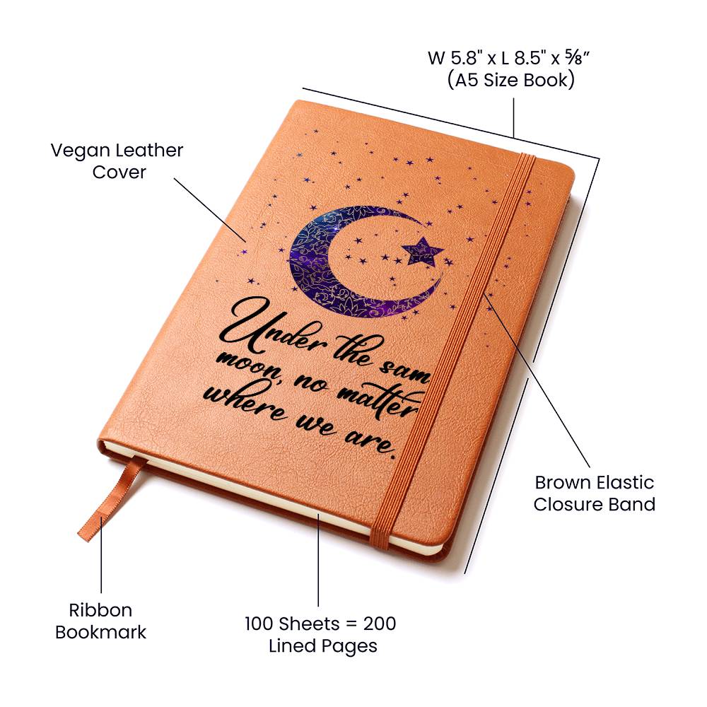 Printed Leather Journal Under the Same Moon