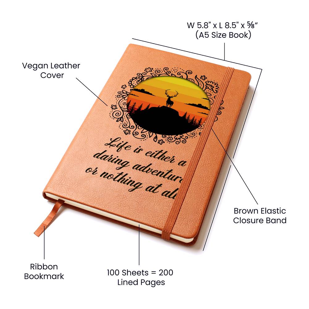 Printed Leather Journal Adventure