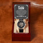 To My Son - I wish you the strength to face challenges, Men's Openwork Watch