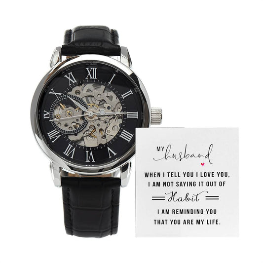 My Husband when I tell you I love you, Men's Openwork Watch