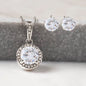 Daughter Wedding Day Jewellery Gift Set, Eternal Hope Necklace and Cubic Zirconia Earring Set