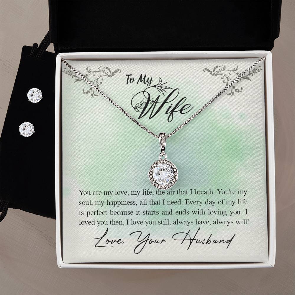 Eternal Hope Necklace and Cubic Zirconia Earring Set To my wife-You are my love