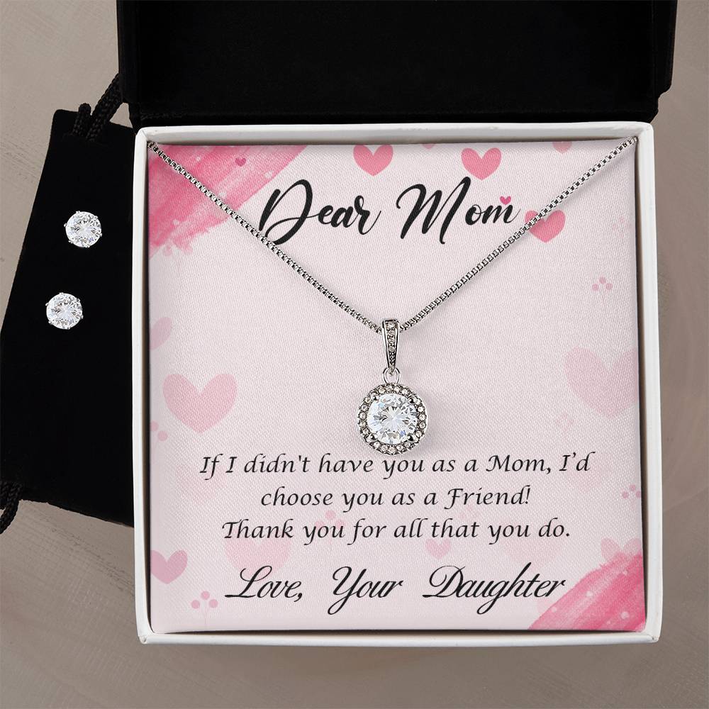 Eternal Hope Necklace and Cubic Zirconia Earring Set Dear Mom-Happy Mother’s Day!