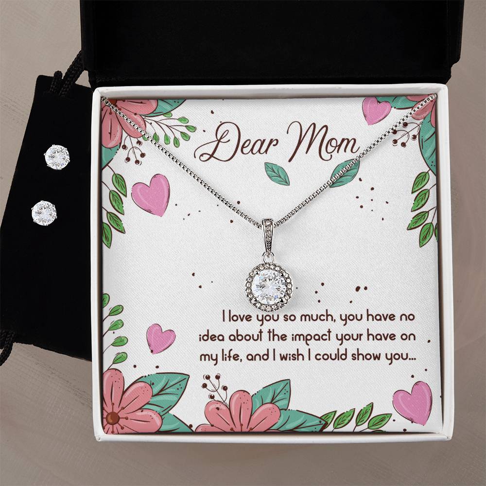 Eternal Hope Necklace and Cubic Zirconia Earring Set Dear Mom I love you so much