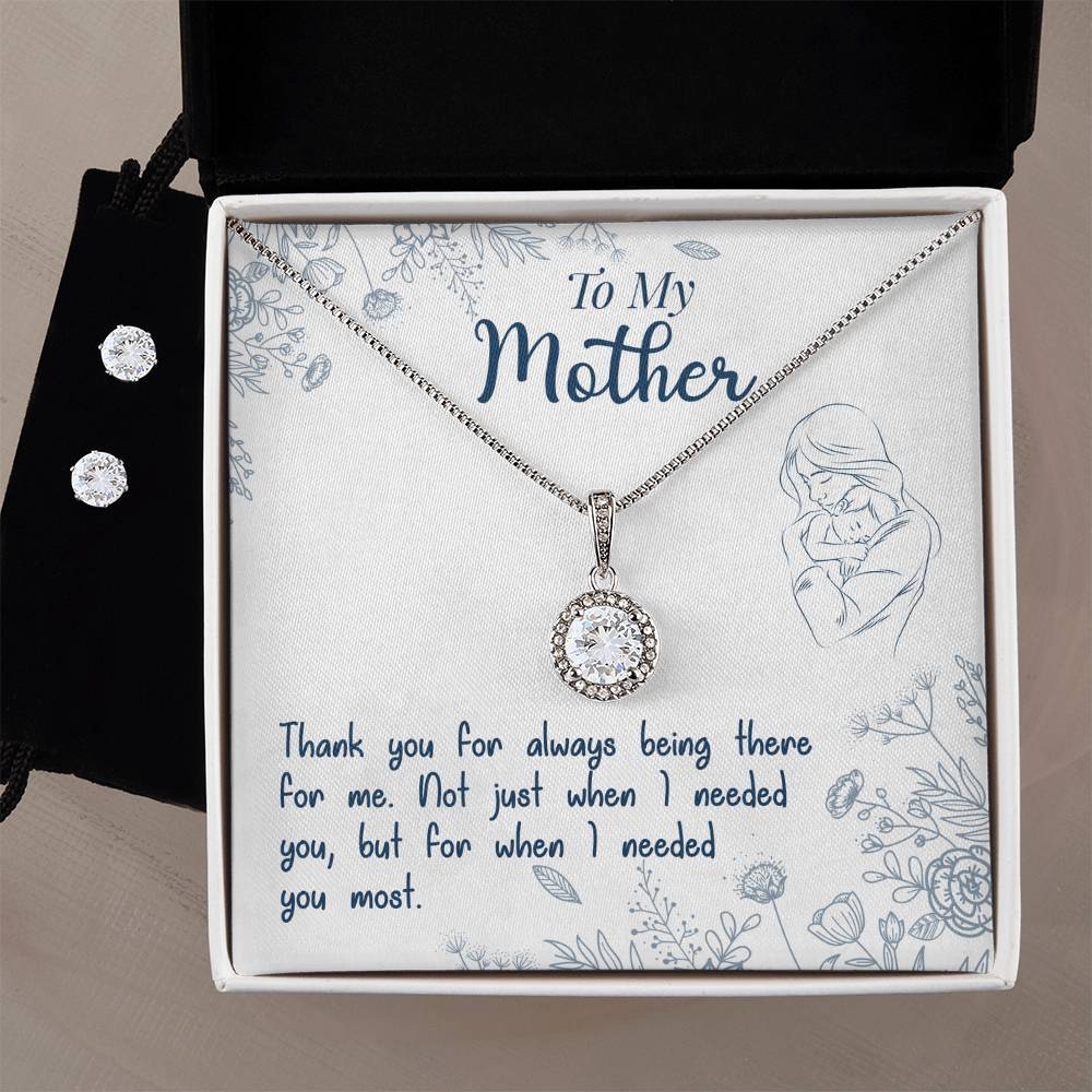 Eternal Hope Necklace and Cubic Zirconia Earring Set To My Mother if there ever comes a day where we cant be together