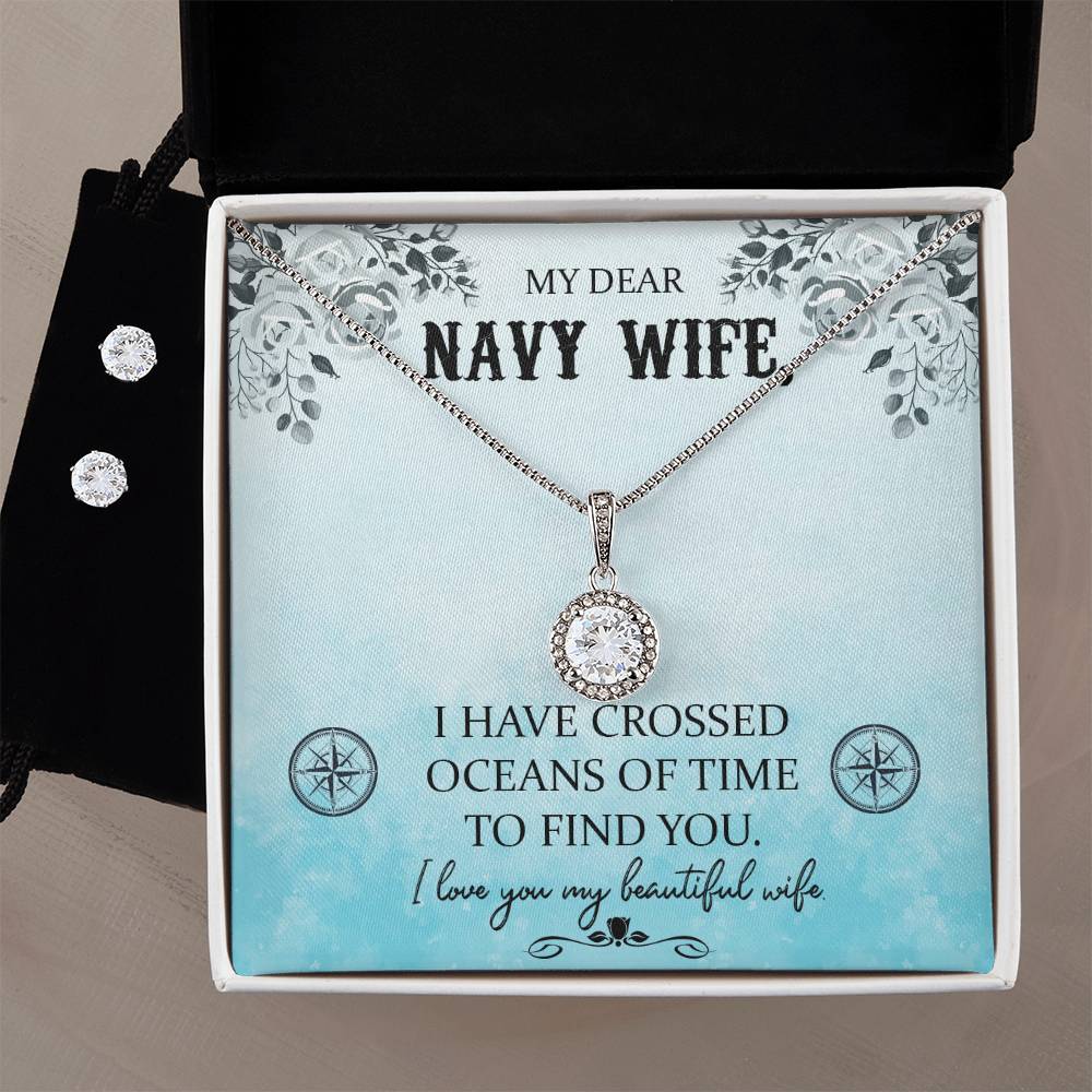 Eternal Hope Necklace and Cubic Zirconia Earring Set My dear Navy wife