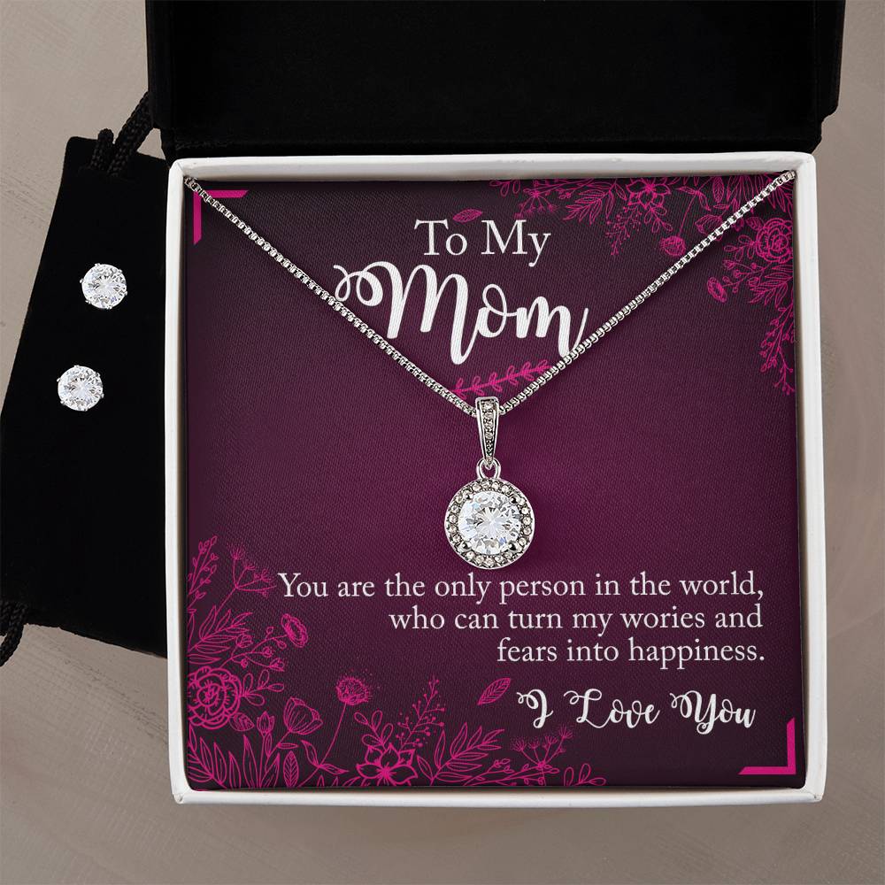 Eternal Hope Necklace and Cubic Zirconia Earring Set To My Mom you are the person