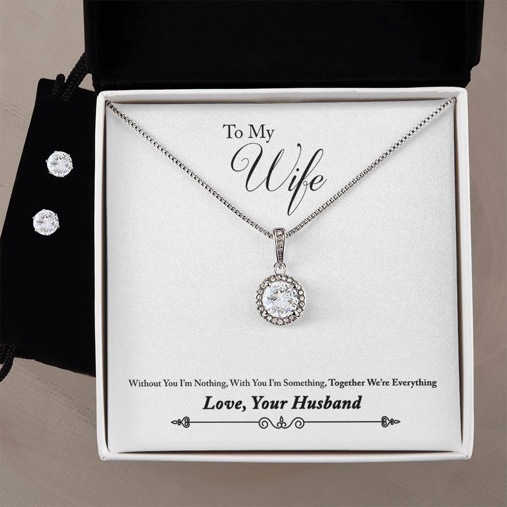 Eternal Hope Necklace and Cubic Zirconia Earring Set o Wife From Husband