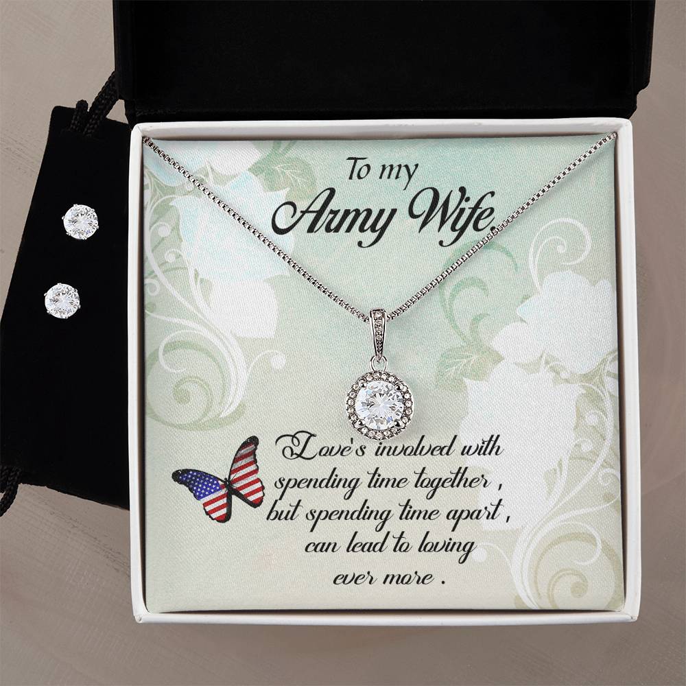 Eternal Hope Necklace and Cubic Zirconia Earring Set To my Army wife