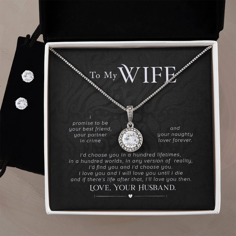 Eternal Hope Necklace and Cubic Zirconia Earring Set To my wife- I promise