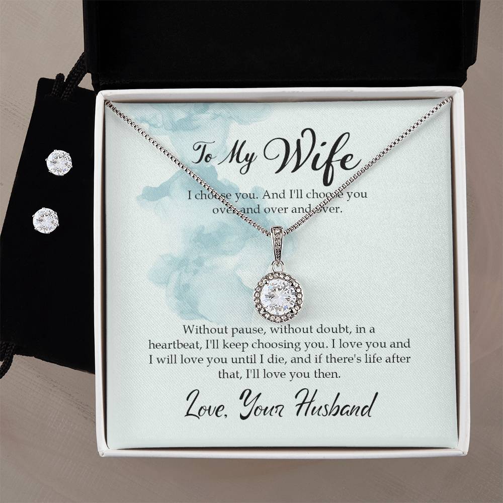 Eternal Hope Necklace and Cubic Zirconia Earring Set To my wife-I choose you