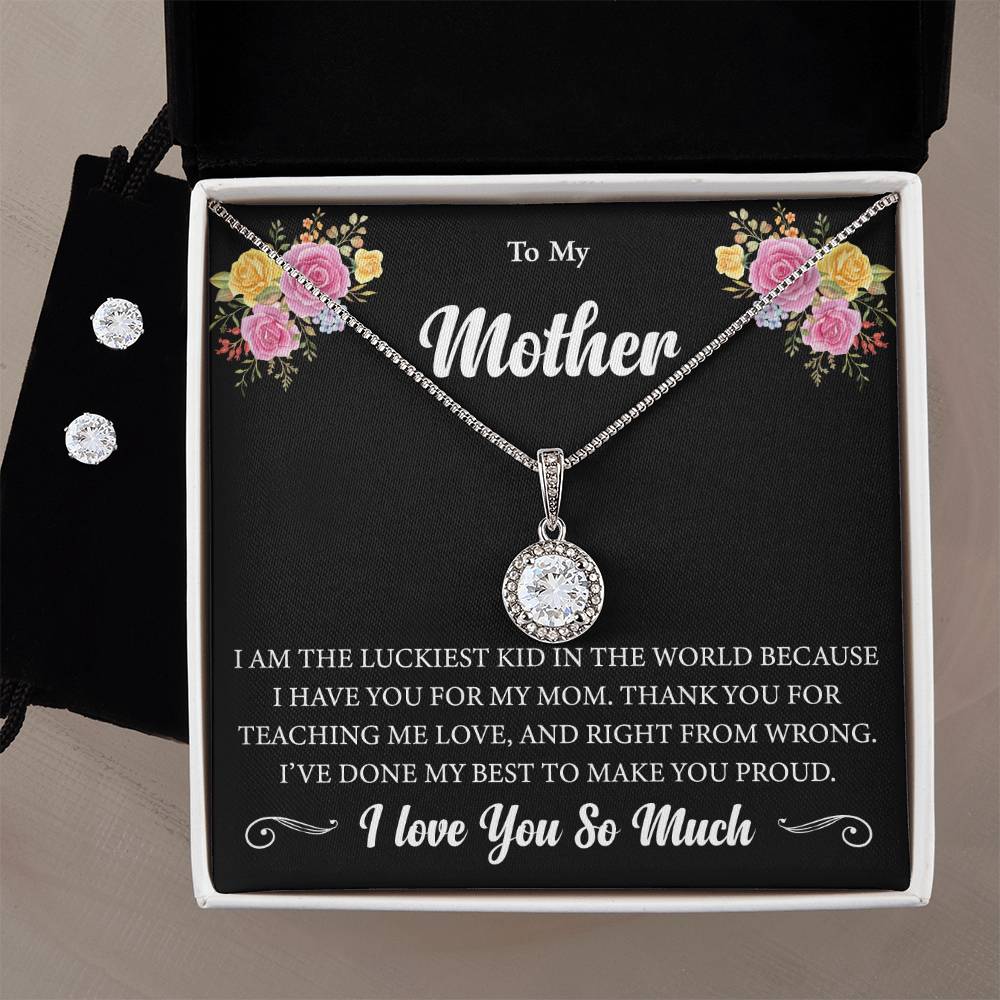 Eternal Hope Necklace and Cubic Zirconia Earring Set To My Mother