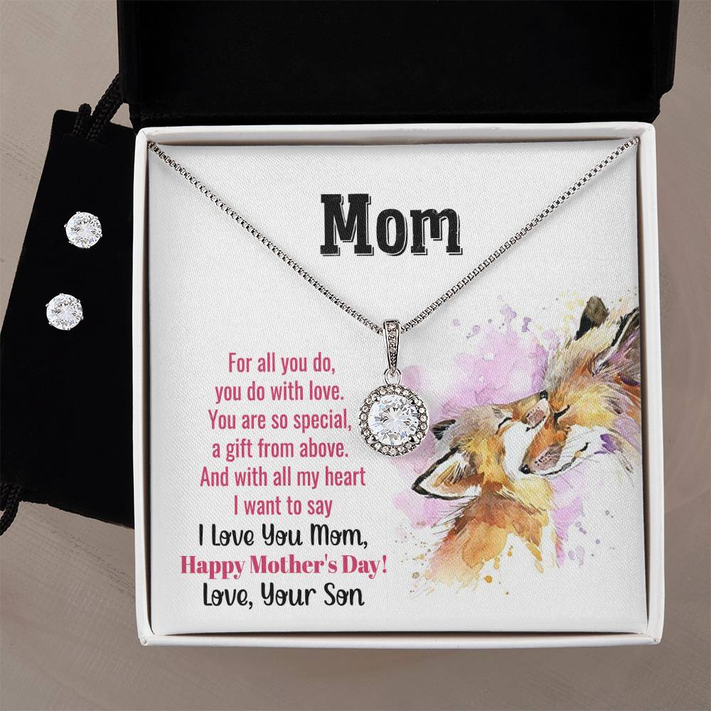 Eternal Hope Necklace and Cubic Zirconia Earring Set mom you are so special 1