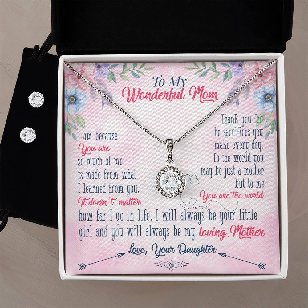 Eternal Hope Necklace and Cubic Zirconia Earring Set To My wonderful Mom