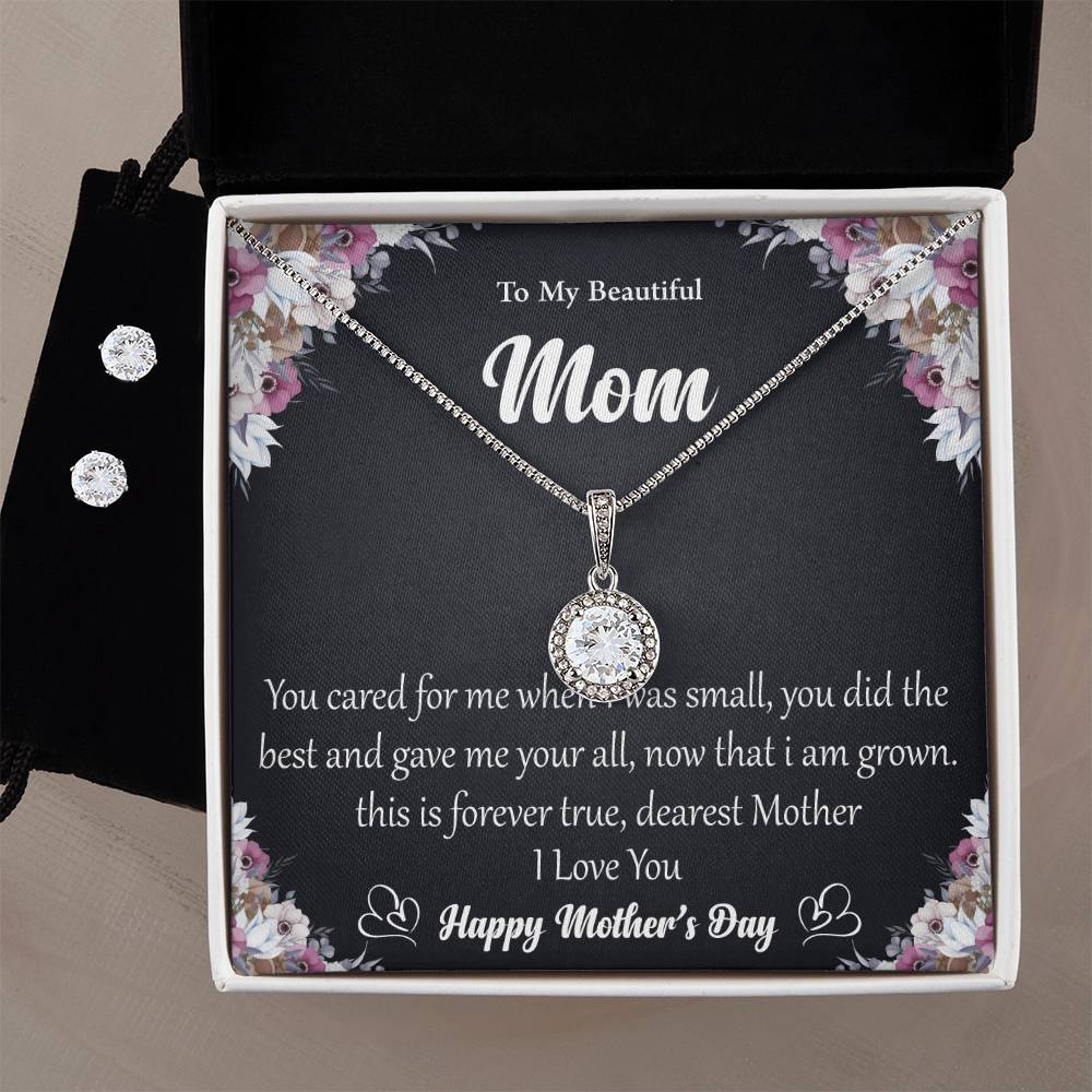 Eternal Hope Necklace and Cubic Zirconia Earring Set To My Beautiful Mom2