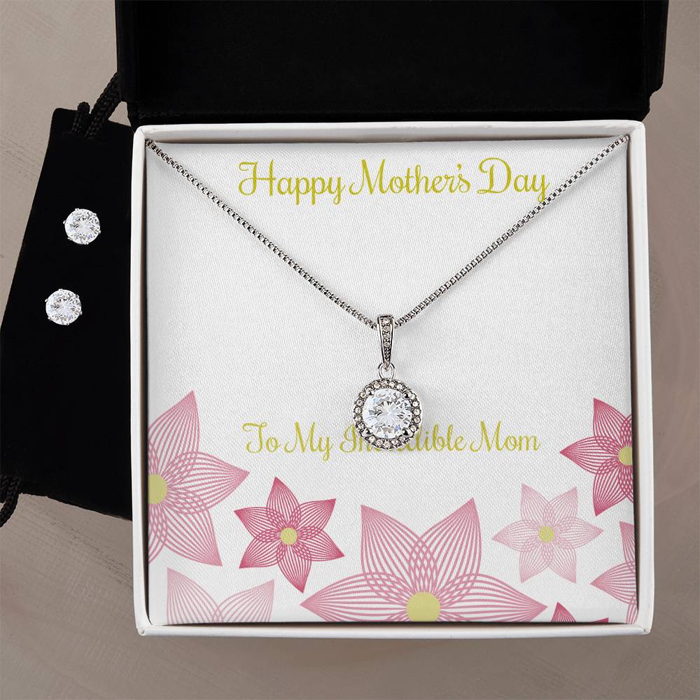 Eternal Hope Necklace and Cubic Zirconia Earring Set Happy Mother's Day to my Incredible Mom