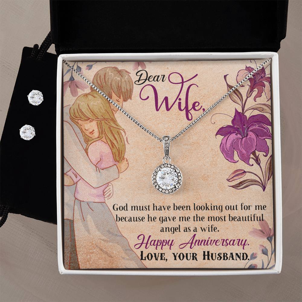 Eternal Hope Necklace and Cubic Zirconia Earring Set Happy Anniversary Dear Wife