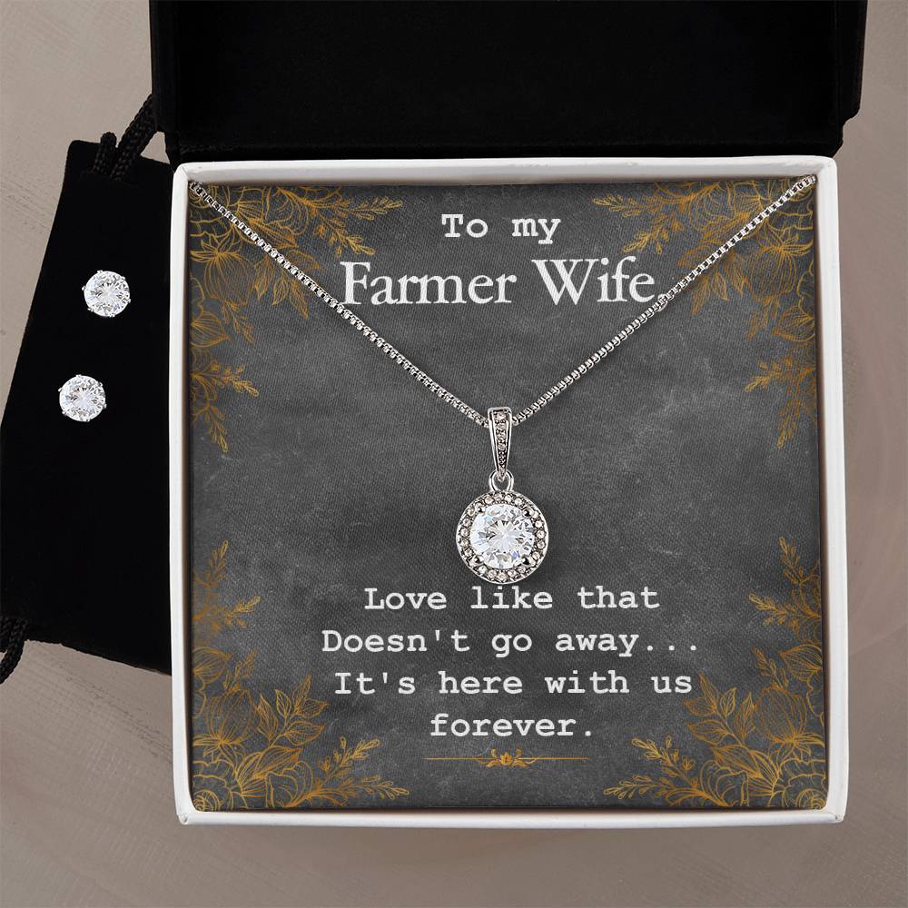 Eternal Hope Necklace and Cubic Zirconia Earring Set To my Farmer wife