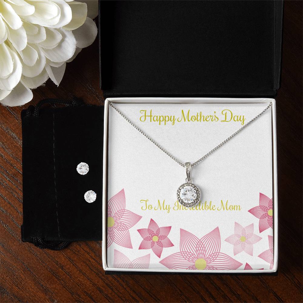 Eternal Hope Necklace and Cubic Zirconia Earring Set Happy Mother's Day to my Incredible Mom