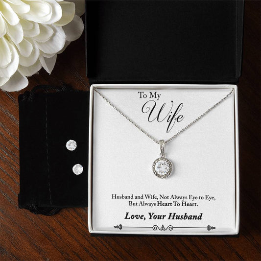 Eternal Hope Necklace and Cubic Zirconia Earring Set Husband to wife final second text