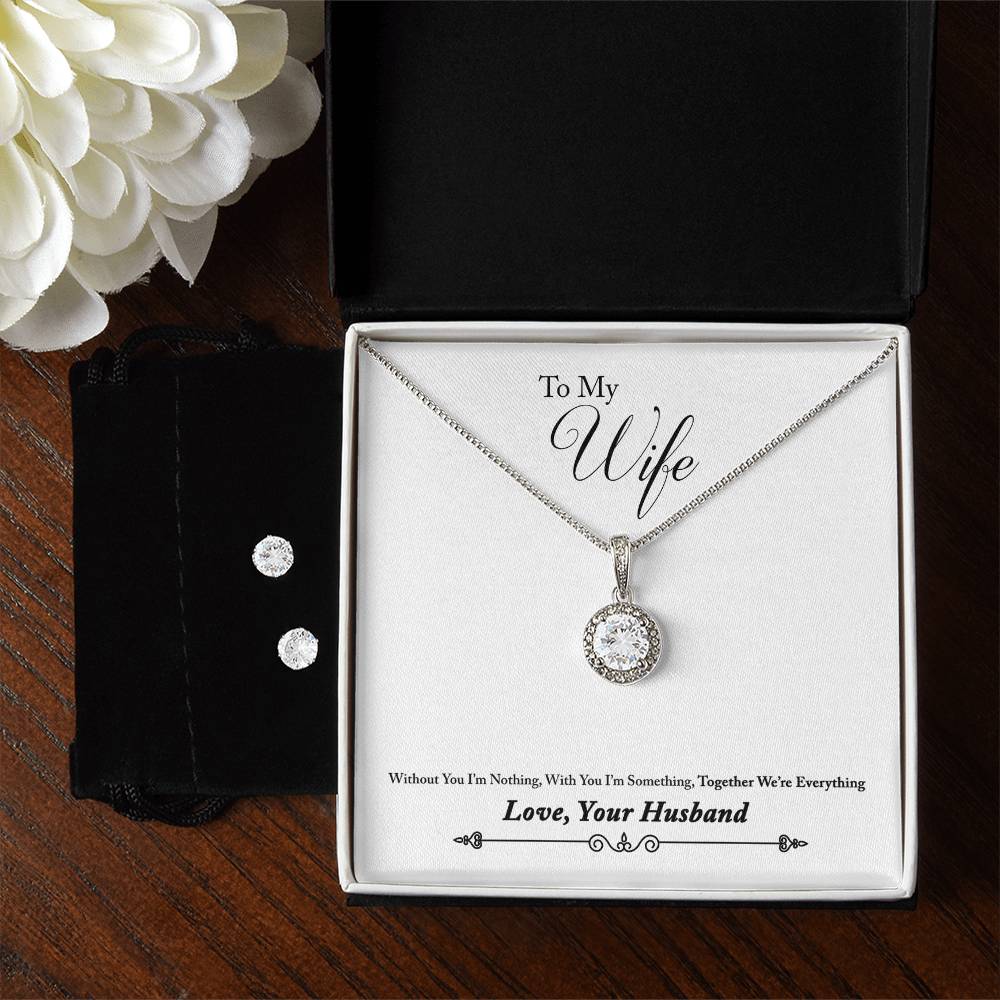 Eternal Hope Necklace and Cubic Zirconia Earring Set o Wife From Husband