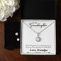 To My Grand Daughter, Eternal Hope Necklace and Cubic Zirconia Earring Set