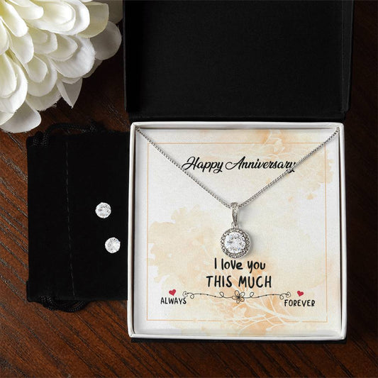 Happy Anniversary, Eternal Hope Necklace and Cubic Zirconia Earring Set