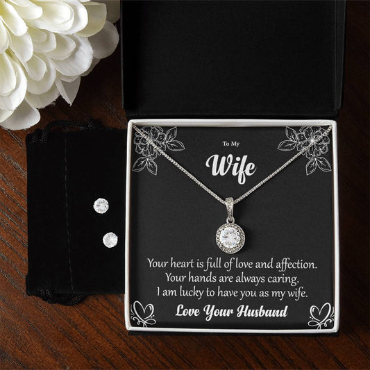 Eternal Hope Necklace and Cubic Zirconia Earring Set To my Wife