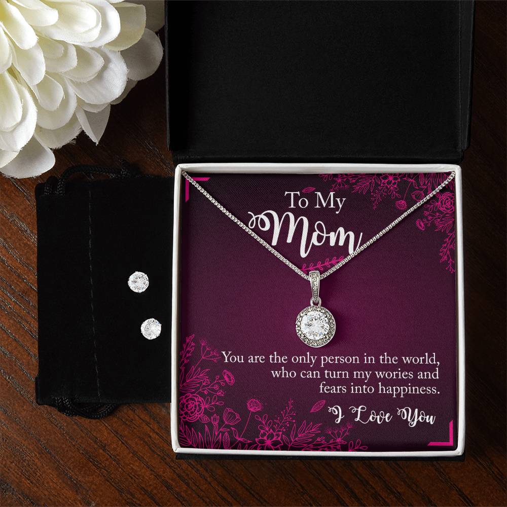 Eternal Hope Necklace and Cubic Zirconia Earring Set To My Mom you are the person